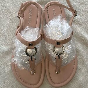 Nautica Women's Blush pink Sandals size 8.5 cute hardware